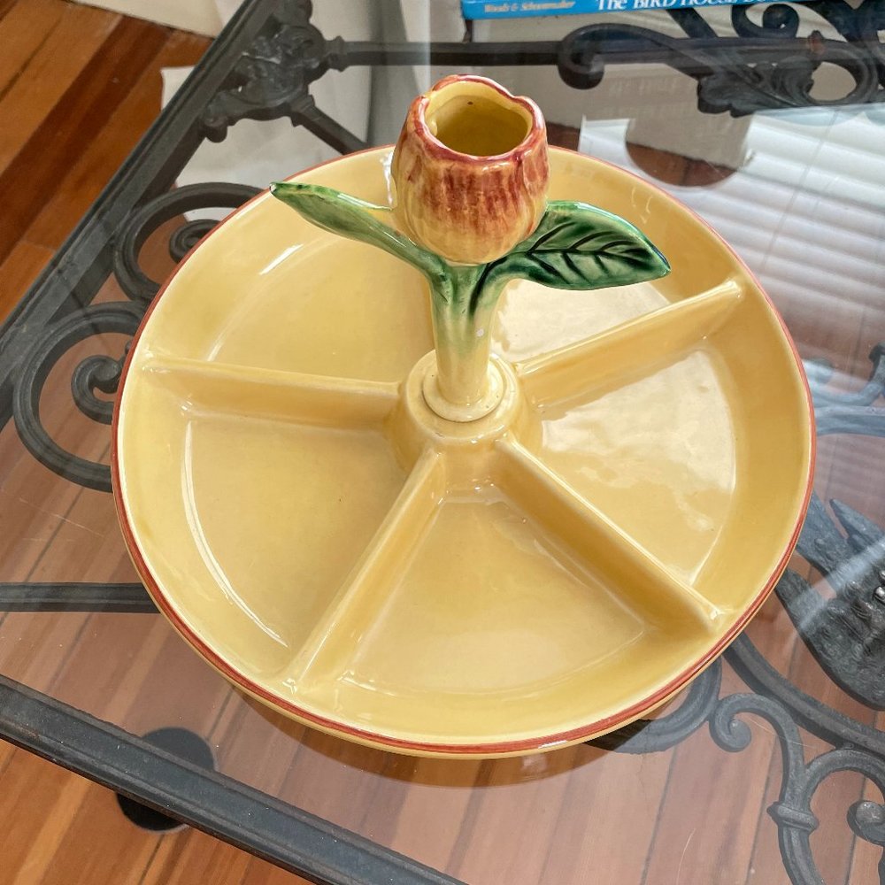 Vietri Appetizer Serving Plate with Tulip